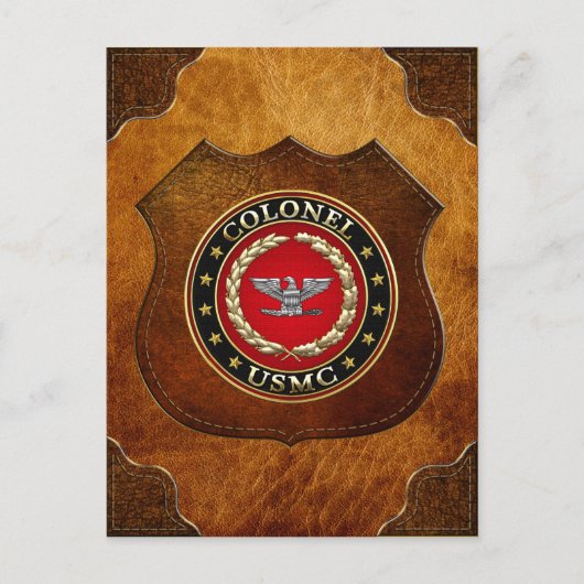 U.S. Marines: Oberst (USMC Col) [3D] Postkarte (Vorderseite)