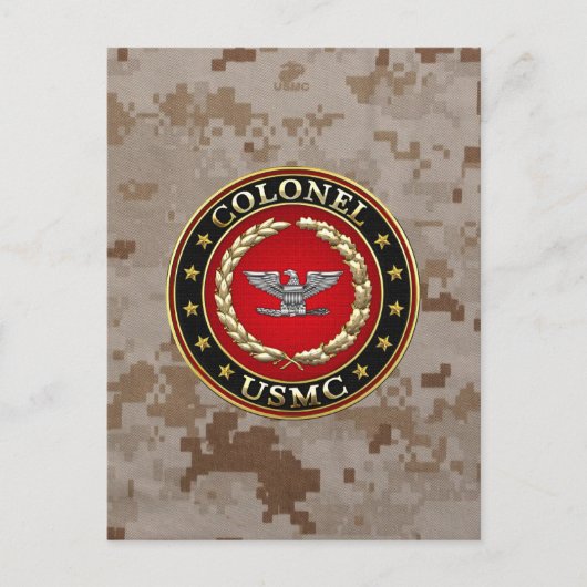 U.S. Marines: Oberst (USMC Col) [3D] Postkarte (Vorderseite)