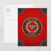 U.S. Marines: Oberst (USMC Col) [3D] Postkarte (Vorne/Hinten)