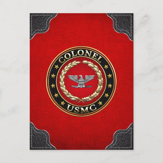 U.S. Marines: Oberst (USMC Col) [3D] Postkarte (Vorderseite)