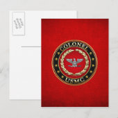 U.S. Marines: Oberst (USMC Col) [3D] Postkarte (Vorne/Hinten)
