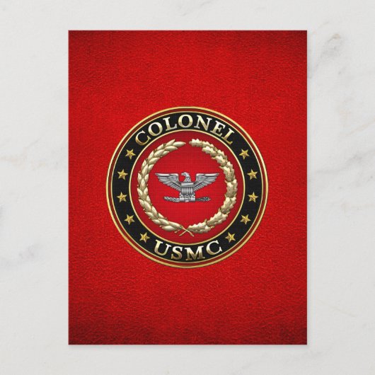 U.S. Marines: Oberst (USMC Col) [3D] Postkarte (Vorderseite)