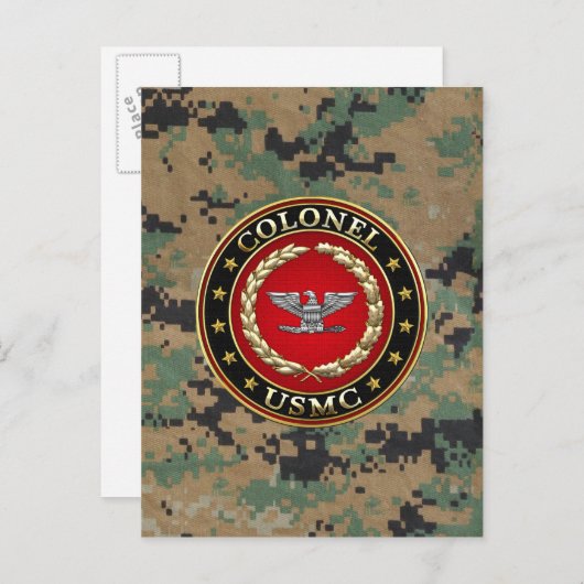 U.S. Marines: Oberst (USMC Col) [3D] Postkarte (Vorne/Hinten)
