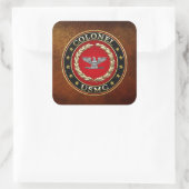 U.S. Marines: Oberst (USMC Col) [3D] Quadratischer Aufkleber (Tasche)