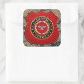 U.S. Marines: Oberst (USMC Col) [3D] Quadratischer Aufkleber (Tasche)
