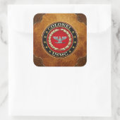 U.S. Marines: Oberst (USMC Col) [3D] Quadratischer Aufkleber (Tasche)
