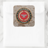 U.S. Marines: Oberst (USMC Col) [3D] Quadratischer Aufkleber (Tasche)