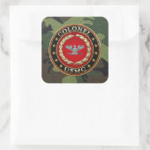 U.S. Marines: Oberst (USMC Col) [3D] Quadratischer Aufkleber (Tasche)