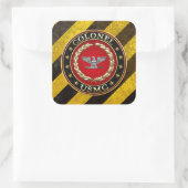 U.S. Marines: Oberst (USMC Col) [3D] Quadratischer Aufkleber (Tasche)