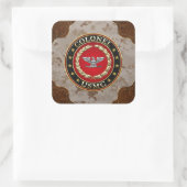 U.S. Marines: Oberst (USMC Col) [3D] Quadratischer Aufkleber (Tasche)