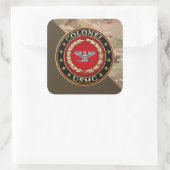U.S. Marines: Oberst (USMC Col) [3D] Quadratischer Aufkleber (Tasche)