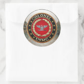 U.S. Marines: Oberst (USMC Col) [3D] Runder Aufkleber (Tasche)