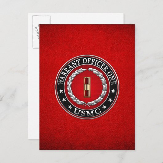 U.S. Marines: Offizier der Haftbefehl 1 (USMC WO-1 Postkarte (Vorne/Hinten)