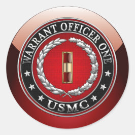 U.S. Marines: Offizier der Haftbefehl 1 (USMC WO-1 Runder Aufkleber