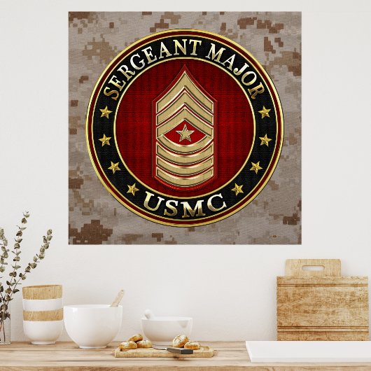 U.S. Marines: Sergeant Major (USMC SgtMaj) [3D] Poster (Küche)