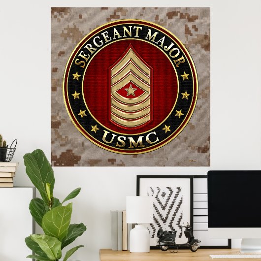 U.S. Marines: Sergeant Major (USMC SgtMaj) [3D] Poster (Heimbüro)