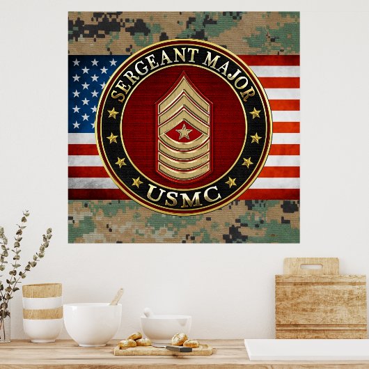 U.S. Marines: Sergeant Major (USMC SgtMaj) [3D] Poster (Küche)