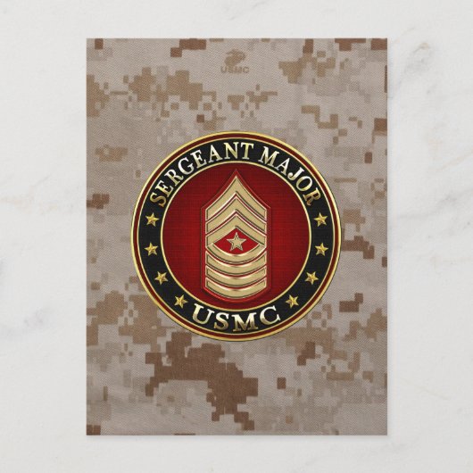 U.S. Marines: Sergeant Major (USMC SgtMaj) [3D] Postkarte (Vorderseite)