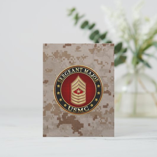 U.S. Marines: Sergeant Major (USMC SgtMaj) [3D] Postkarte (Stehend Vorderseite)