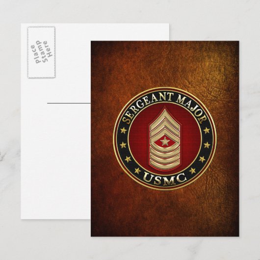 U.S. Marines: Sergeant Major (USMC SgtMaj) [3D] Postkarte (Vorne/Hinten)