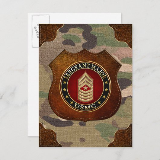 U.S. Marines: Sergeant Major (USMC SgtMaj) [3D] Postkarte (Vorne/Hinten)
