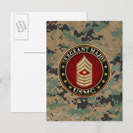 U.S. Marines: Sergeant Major (USMC SgtMaj) [3D] Postkarte (Vorne/Hinten)