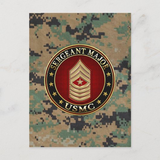 U.S. Marines: Sergeant Major (USMC SgtMaj) [3D] Postkarte (Vorderseite)