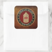 U.S. Marines: Sergeant Major (USMC SgtMaj) [3D] Quadratischer Aufkleber (Tasche)