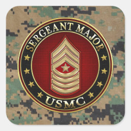 U.S. Marines: Sergeant Major (USMC SgtMaj) [3D] Quadratischer Aufkleber