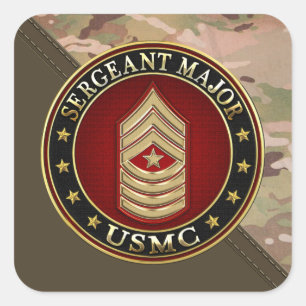 U.S. Marines: Sergeant Major (USMC SgtMaj) [3D] Quadratischer Aufkleber