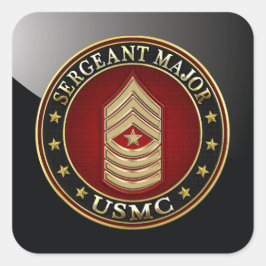 U.S. Marines: Sergeant Major (USMC SgtMaj) [3D] Quadratischer Aufkleber
