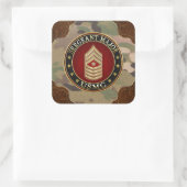 U.S. Marines: Sergeant Major (USMC SgtMaj) [3D] Quadratischer Aufkleber (Tasche)
