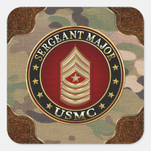 U.S. Marines: Sergeant Major (USMC SgtMaj) [3D] Quadratischer Aufkleber