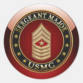 U.S. Marines: Sergeant Major (USMC SgtMaj) [3D] Runder Aufkleber
