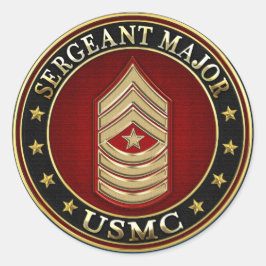 U.S. Marines: Sergeant Major (USMC SgtMaj) [3D] Runder Aufkleber