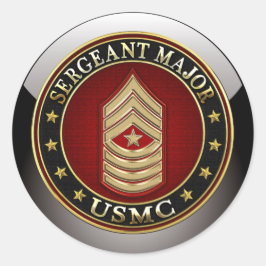 U.S. Marines: Sergeant Major (USMC SgtMaj) [3D] Runder Aufkleber