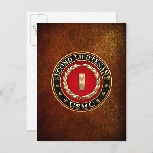 U.S. Marines: Zweiter Leutnant (USMC 2ndLt) [3D] Postkarte (Vorne/Hinten)