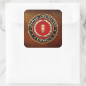 U.S. Marines: Zweiter Leutnant (USMC 2ndLt) [3D] Quadratischer Aufkleber (Tasche)