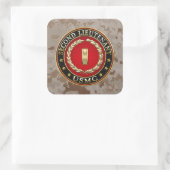 U.S. Marines: Zweiter Leutnant (USMC 2ndLt) [3D] Quadratischer Aufkleber (Tasche)