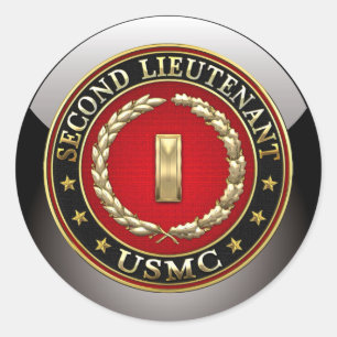 U.S. Marines: Zweiter Leutnant (USMC 2ndLt) [3D] Runder Aufkleber