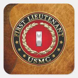 U.S. Marinesoldaten: Erster Leutnant (USMC 1stLt) Quadratischer Aufkleber