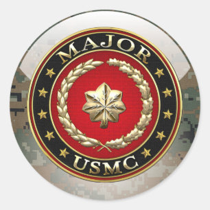 U.S. Marinesoldaten: Major (USMC Major) [3D] Runder Aufkleber