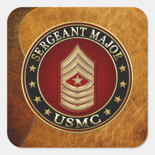 U.S. Marinesoldaten: Sergeant Major (USMC SgtMaj) Quadratischer Aufkleber
