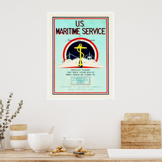 U.S. Maritime Service (US02055) Poster (Küche)