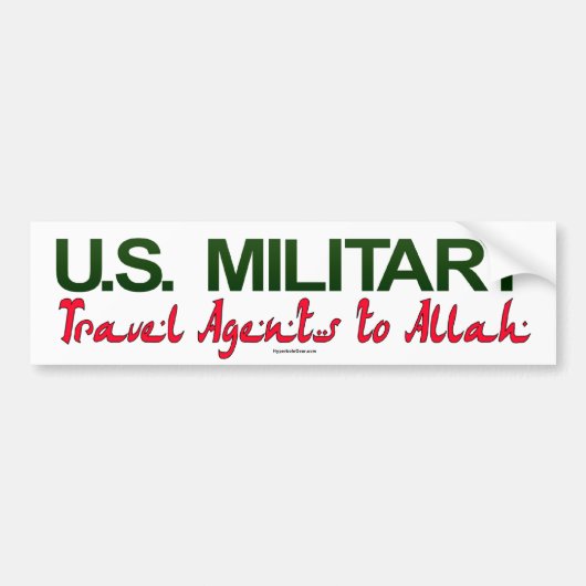 U.S. Militär: Reise-Agenten zu Allah Autoaufkleber (Vorne)