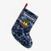 U.S. Military Blue Camouflage Weihnachts-Strumpf m Kleiner Weihnachtsstrumpf (Vorderansicht (hängend))