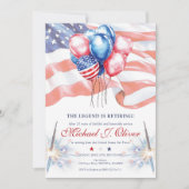 U.S. Military Retirement Patriotic Flag Einladung (Vorderseite)