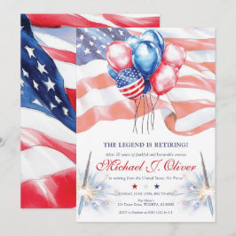 U.S. Military Retirement Patriotic Flag Einladung