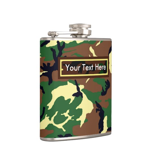 U.S. Military Woodland Camouflage 6 oz oder 8 oz F Flachmann (Rechts)