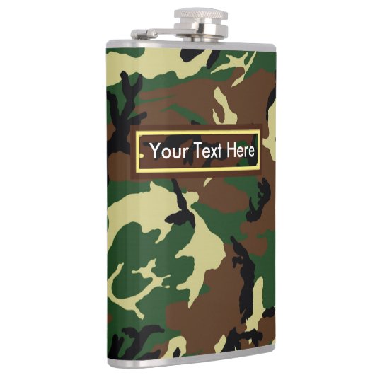 U.S. Military Woodland Camouflage 6 oz oder 8 oz Flachmann (Rechts)